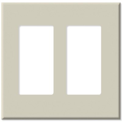 Leviton Decora Plus Screwless Snap-On Wallplate, 2-Gang, Light Almond